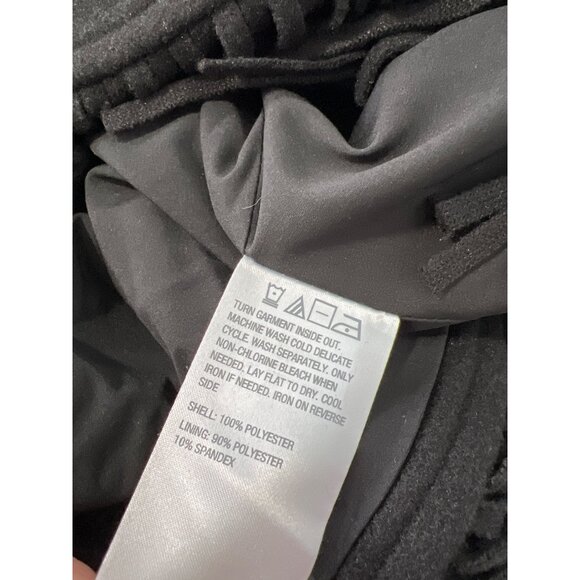 TWRHLL Christie Brinkley Brushed Faux Melton Jacket Size 2XP Fringe Trim Black - Picture 2 of 6